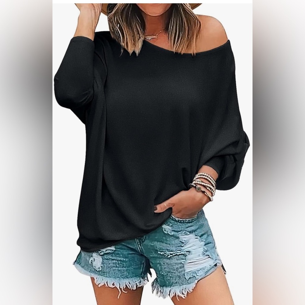 NWT- Miholl - Dolman Sleeve - Black Shirt - Size XL